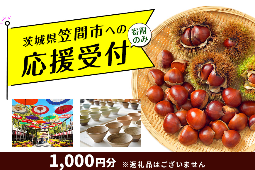 【返礼品なし】茨城県笠間市応援寄附 1,000円
