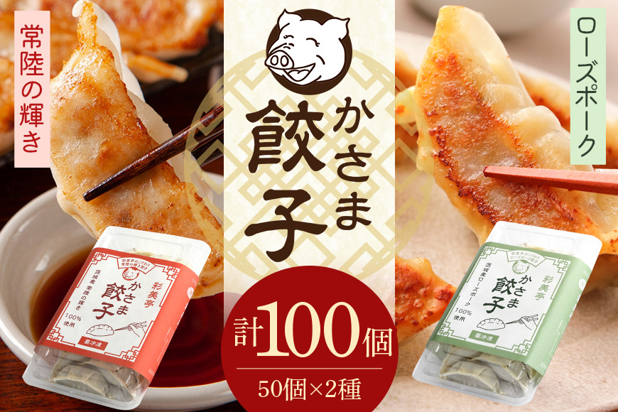彩美亭 かさま餃子 常陸の輝き・ローズポークセット 100個