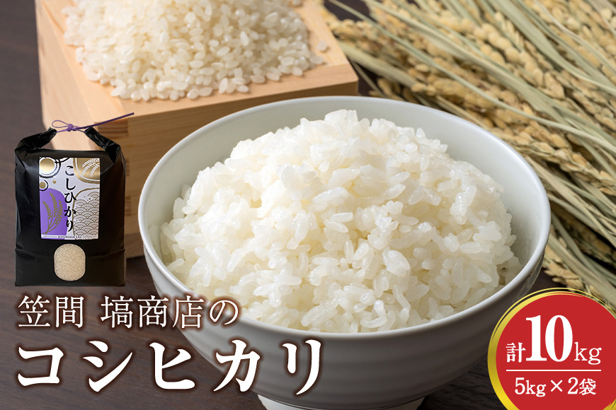 令和7年度産 笠間 塙商店の コシヒカリ 10kg（5kg×2） 米 精米 ブランド米 お米 白米 国産 おにぎり 弁当 R7年産 ごはん おいしい 旨い ふっくら お米 茨城県 笠間市 いばらき