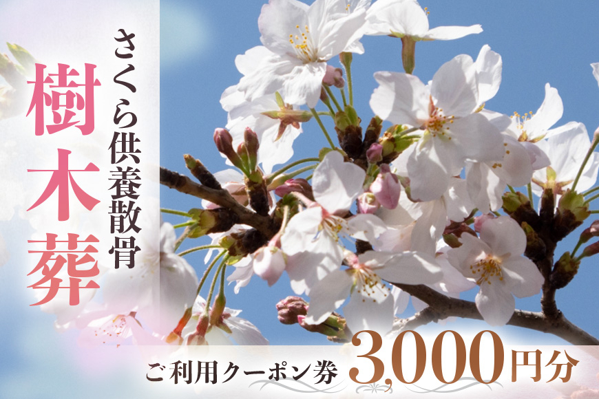 自然供養のカンシャ 樹木葬　さくら供養散骨　ご利用クーポン 3000円分