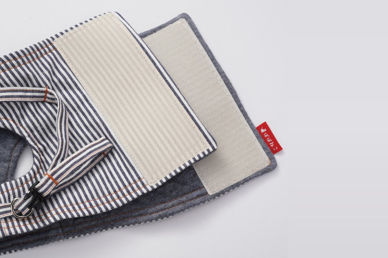 ぽぽねこ 猫に優しいベスト型ハーネス・リード付き（国産・オーガニックコットン・着せやすく脱げにくい）ペット用品(BP010)