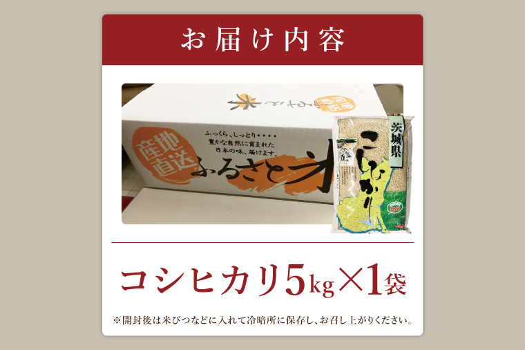 【数量限定】R7年産取手市産コシヒカリ 玄米5kg|お米 米 こしひかり コシヒカリ 新米 玄米 茨城県 取手市（BS003）