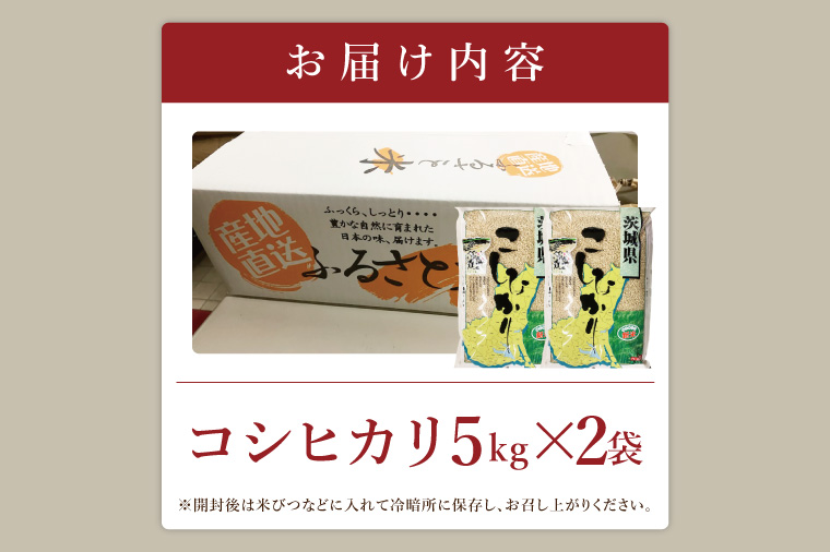 【数量限定】R7年産取手市産コシヒカリ 玄米10kg（5kg×2袋）|お米 米 こしひかり コシヒカリ 玄米 茨城県 取手市（BS004）