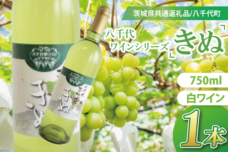 八千代夢ワインシリーズ　きぬ（白ワイン）１本【茨城県共通返礼品／八千代町】│ ワイン 白ワイン シャルドネ 辛口 国産 茨城県 取手市（BM003）