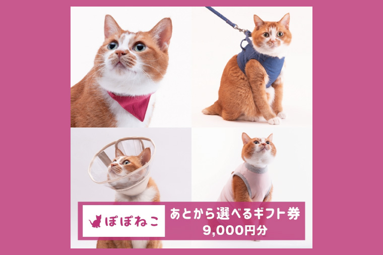 ぽぽねこギフト券（Eメールタイプ）9,000円分オンラインショップで使えるギフト券ペット用品猫（BP002）