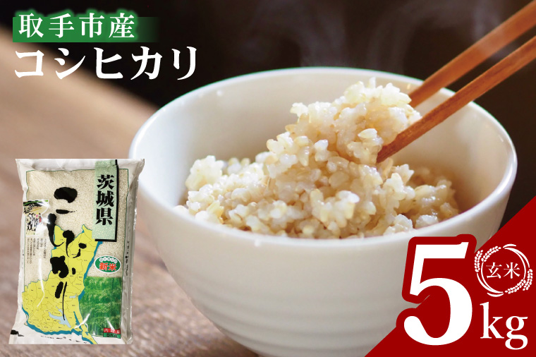【数量限定】R7年産取手市産コシヒカリ 玄米5kg|お米 米 こしひかり コシヒカリ 新米 玄米 茨城県 取手市（BS003）
