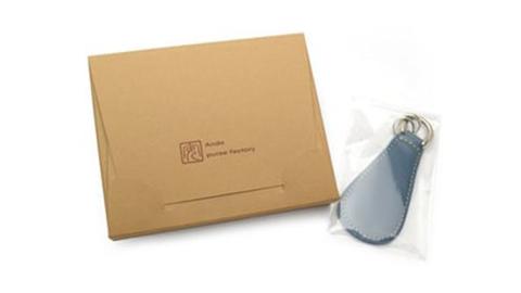 【サイフ工房ANDOU】L型ファスナー小銭入れ＆キーホルダーのセット（ブルーグレー） 財布 さいふ ウォレット コインケース ミニ財布 コンパクト ミニ 贈り物 ギフト