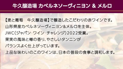 牛久醸造 × カベルネソーヴィニヨン ＆ メルロ × 1本 茨城県産 牛久醸造場 日本ワイン ワイン 赤ワイン 750ml お酒 贈り物 受賞 上品 果実