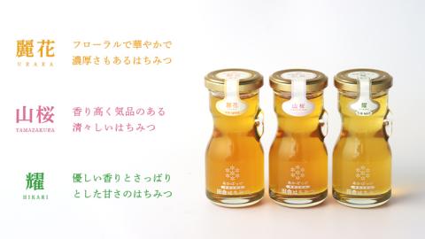 【 数量限定 】山桜 はちみつ と春の 田舎はちみつ の 3種 ギフト セット [ 結蜜 Musubi-R3山桜 120g ]（ 茨城県共通返礼品： 五霞町 ） 生ハチミツ 蜂蜜 非加熱 茨城県産