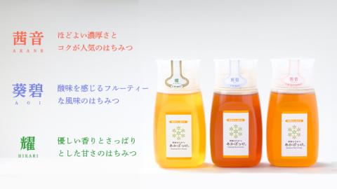 【 数量限定 】田舎はちみつ ボトル 3種 セット [ ピタッとボトル B3 280g ]（ 茨城県共通返礼品： 五霞町 ） 季節で移ろう 生ハチミツ 蜂蜜 非加熱 茨城県産 国産 天然 純粋 贈答用