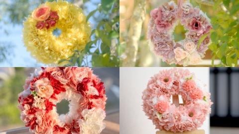 【 6ヶ月 連続 定期便 】ファブリック 手作り リース 1点 （ 暖色系 ） ファブリック リース 母の日 クリスマス プレゼント ギフト 贈り物 お部屋 玄関飾り インテリア