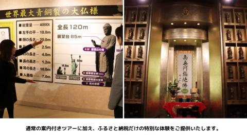 地上20ｍ 牛久大仏 足元 お身拭い 体験 ツアー ※ 平日限定 ※ （ 5名様まで ） 貸切 参加券 体験チケット 観光 ふるさと納税限定