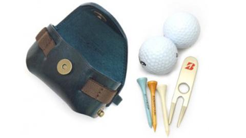 【サイフ工房ANDOU】ゴルフボールケース・横型(ナイトブルー) 本革 革 ゴルフ ゴルフボール ゴルフボールケース ボールケース ボール入れ ケース ティ オシャレ 手作り