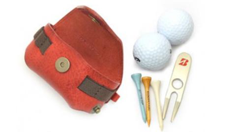 【サイフ工房ANDOU】ゴルフボールケース・横型(オータムレッド) 本革 革 ゴルフ ゴルフボール ゴルフボールケース ボールケース ボール入れ ケース ティ オシャレ 手作り