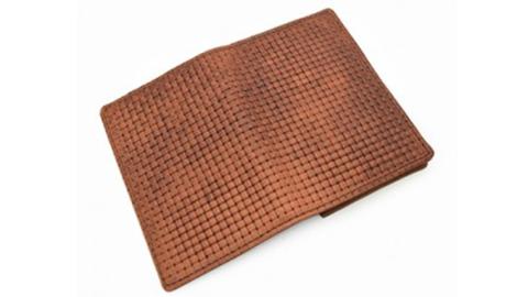 【サイフ工房ANDOU】牛革メッシュ型押し名刺入れ（ブラウン） レザー 革小物 本革  おしゃれ 個性的 日本製 贈り物 ギフト プレゼント 記念日 誕生日 お祝い 社会人 スーパーメッシュ