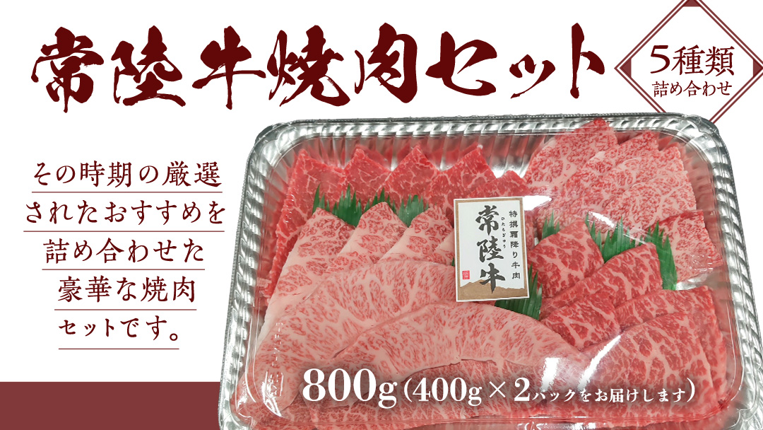 【スピード発送】 【常陸牛】焼肉セット 800g (400g×2パック） (茨城県共通返礼品) 国産 牛肉 肉 お肉 焼き肉 バーベキュー BBQ カメノコ サンカクバラ ミスジ イチボ ササミ ザブトン シンシン カイノミ ボンジョー タテバラ 三角バラ サイコロステーキ サーロイン リブロース ランプ ウワミスジ ヒレ