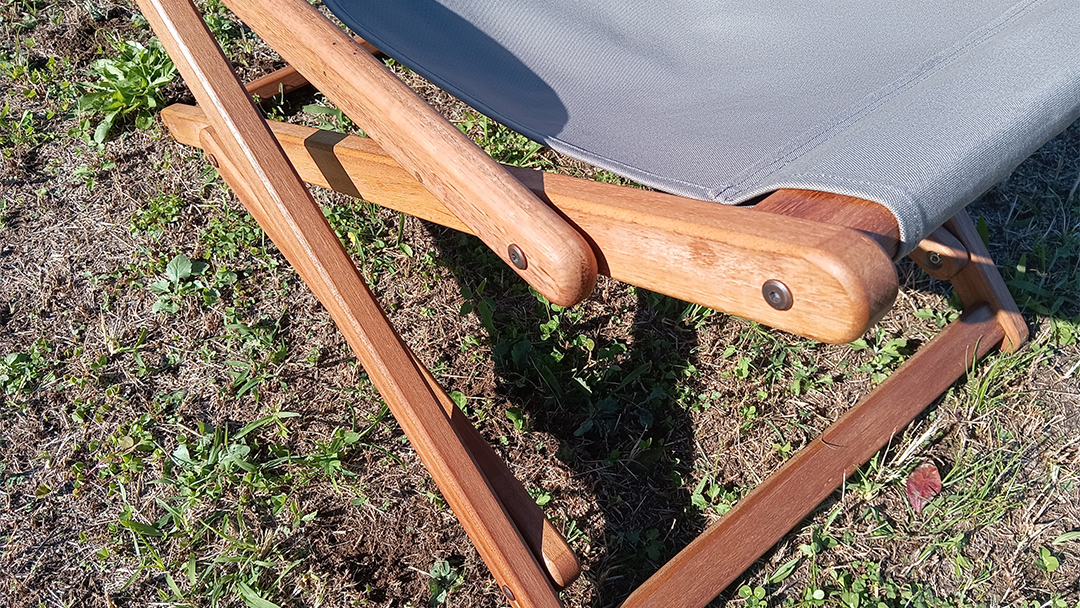 《 受注生産 》 布製「 リクライニング 」 デッキチェア（ ブラウン ） 1脚 インテリア アウトドア キャンプ テラス 庭 家具 日用品 椅子 イス リクライニング 折りたたみ ファブリック生地 茶色