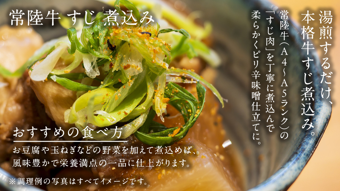 やわらか 常陸牛 すじ煮込み と すじカレー セット 各2パック 【茨城県共通返礼品】 カレー 牛すじ 煮込み お肉 牛肉 簡単 冷凍 レトルト