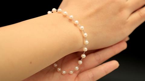 【 数量限定 】PT ステーション ブレスレット アクセサリー ジュエリー ホワイトゴールド レディース パール 記念 ギフト 贈り物