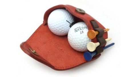 【サイフ工房ANDOU】ゴルフボールケース・横型(オータムレッド) 本革 革 ゴルフ ゴルフボール ゴルフボールケース ボールケース ボール入れ ケース ティ オシャレ 手作り
