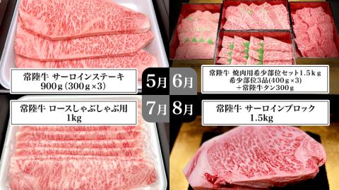 【 豪華 12回 定期便 】 最高級 A5ランク 常陸牛　贅沢コース (茨城県共通返礼品)  高級 国産 お肉 肉 ブランド牛 希少部位 ヒレ サーロイン ロース もも 焼肉 BBQ ステーキ しゃぶ