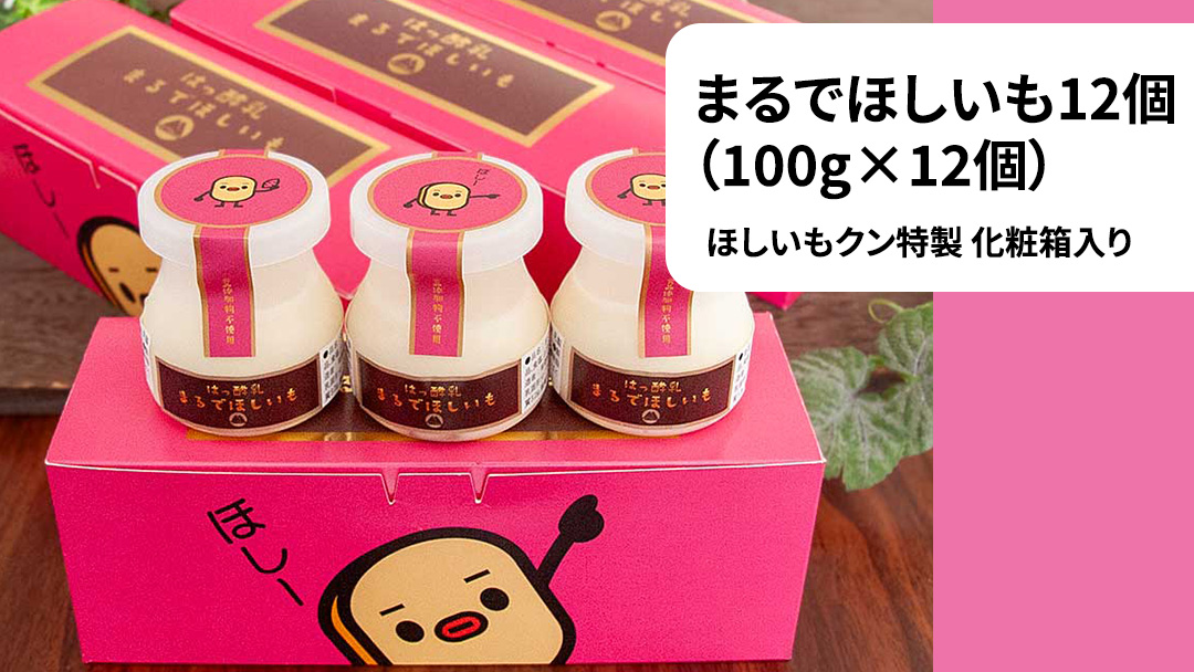 筑波ハム 『 まるでほしいも 』合計12個 ほしいもクン特製 化粧箱入り （100g×3個入り ×4箱） ( 茨城県共通返礼品 ) ヨーグルト 干し芋 干しいも ほし芋 紅はるか デザート お土産 手土産