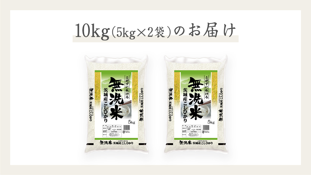 《 令和7年産 》茨城県産 無洗米 コシヒカリ 10kg ( 5kg × 2袋 ) こしひかり 米 コメ こめ 五ツ星 高品質 白米 精米 時短 期間限定