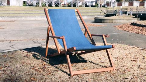 《 受注生産 》布製 デッキ チェア 1脚 【 手摺り付き 】 インテリア アウトドア キャンプ テラス 庭 家具 日用品 椅子 イス リクライニング 折りたたみ コンパクト 収納 ファブリック