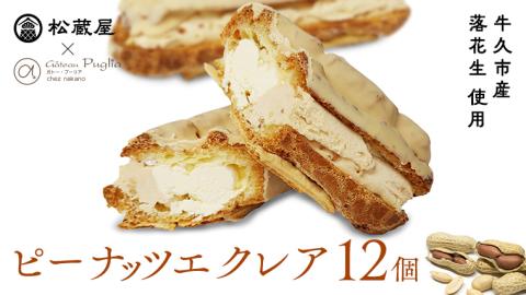 【牛久市産 落花生 使用】ピーナッツ エクレア 12個 甘い おいしい 美味しい ピーナツ スイーツ おうちカフェ お菓子 おやつ お取り寄せ お土産 プチギフト 贈り物 お祝い ギフト 国産 茨城