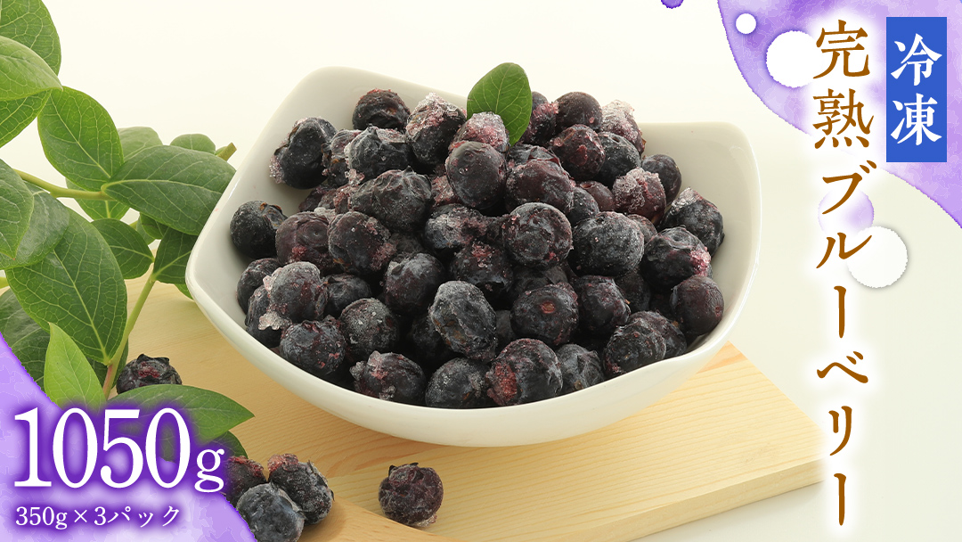 冷凍 完熟 ブルーベリー 1,050g（ 350g × 3パック ） 数量限定 ベリー 甘い 甘酸っぱい 完熟 新鮮 フルーツ 果物