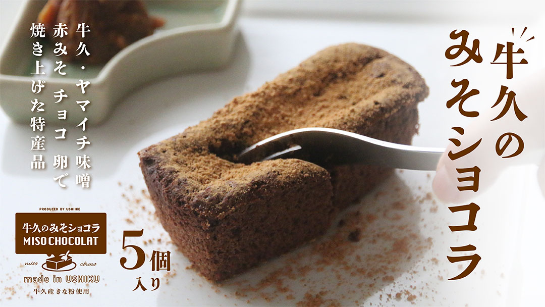 牛久の みそショコラ ( 55g x 5個 ) 洋菓子 ケーキ 焼き菓子 お菓子 味噌 スイーツ チョコレートケーキ チョコケーキ チョコレート
