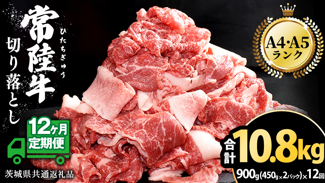 【 12ヶ月 定期便 】『 常陸牛 』 切り落とし 1kg ( 500g × 2パック ) 牛肉 国産 牛 肉 切り落とし肉 切落し 小分け お肉 A4 A5 ブランド牛 黒毛和牛 和牛 国産黒毛和牛 国産牛 すき焼き すきやき ( 茨城県共通返礼品 )