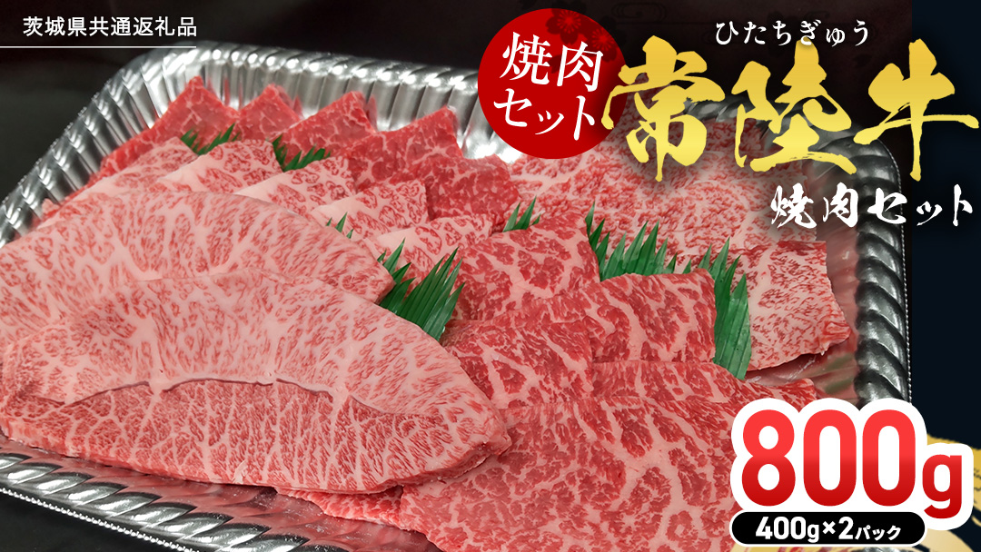 【スピード発送】 【常陸牛】焼肉セット 800g (400g×2パック） (茨城県共通返礼品) 国産 牛肉 肉 お肉 焼き肉 バーベキュー BBQ カメノコ サンカクバラ ミスジ イチボ ササミ ザブトン シンシン カイノミ ボンジョー タテバラ 三角バラ サイコロステーキ サーロイン リブロース ランプ ウワミスジ ヒレ