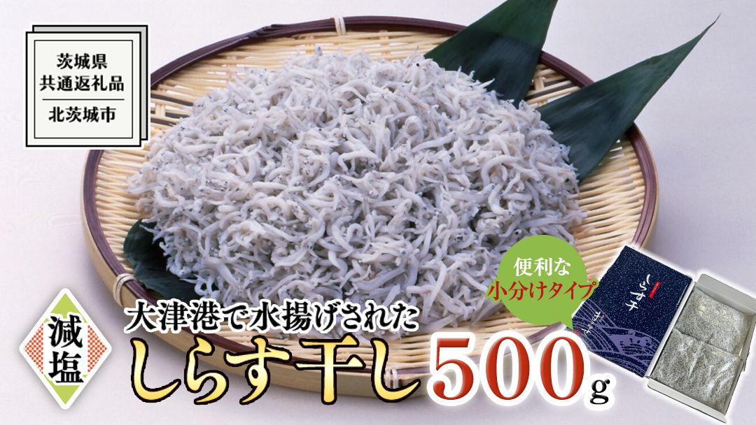 大津港水揚げ しらす干し 500g (250g×2パック) (茨城県共通返礼品：北茨城市) しらす しらす丼 国内 水揚げ 新鮮 シラス 海鮮 冷凍 子ども カルシウム 減塩