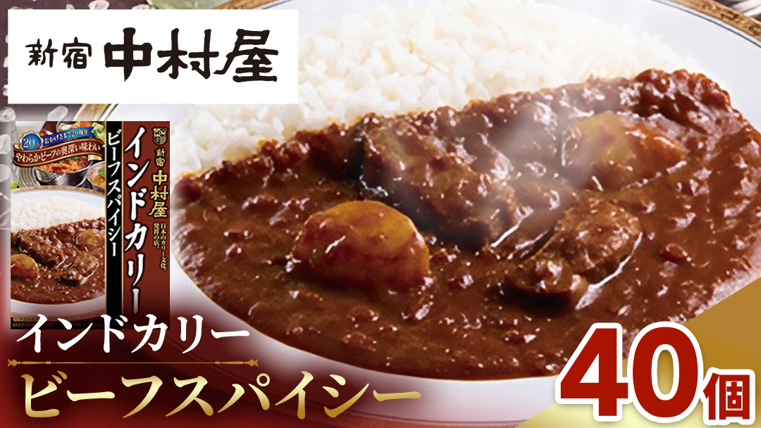 新宿 中村屋 インドカリー ビーフスパイシー 40個 レトルト レトルトカレー カレー 常温 温めるだけ 人気 洋食 時短 インドカレー スパイシーカレー 長期保存 災害用 保存食 レンチン レンジ