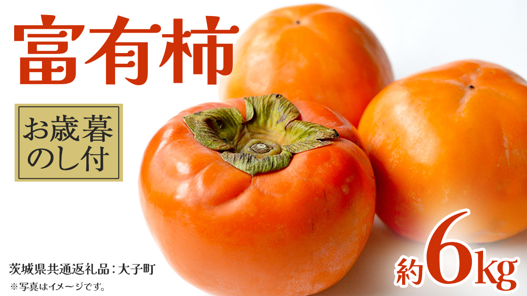 【 お歳暮 熨斗付き 】富有柿 約6kg 【2025年12月上旬発送開始】(茨城県共通返礼品：大子町)	果物 フルーツ 旬 季節限定 期間限定 贈答用 ギフト 贈り物