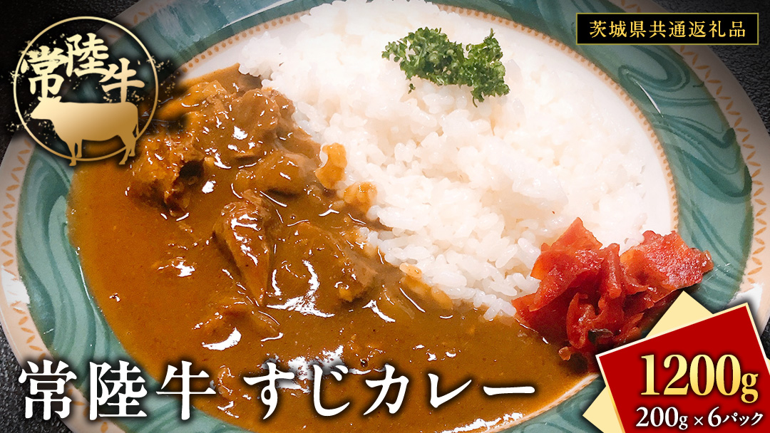 常陸牛 すじカレー 200g ×6 【茨城県共通返礼品】 カレー 牛すじ お肉 牛肉 簡単 冷凍 レトルト