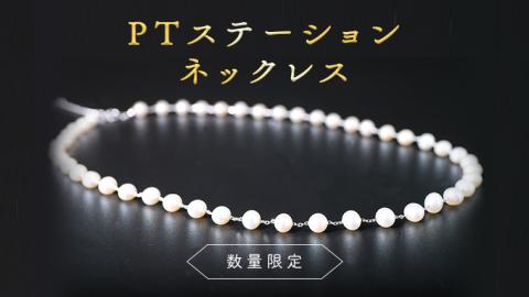 【 数量限定 】PT ステーション ネックレス アクセサリー ジュエリー ホワイトゴールド レディース ペンダント パール 記念 ギフト 贈り物