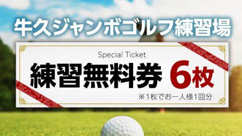 牛久 ジャンボゴルフ 練習場 練習 無料券 6枚 ゴルフ ゴルフ場 練習券 利用券 プレー プレー券 チケット ゴルフチケット 打ち放題 打ちっぱなし  270ヤード 屋外 茨城: 牛久市ANAのふるさと納税