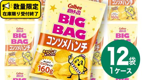 カルビー ポテトチップス BIGBAG 160g コンソメパンチ 1ケース ( 12袋 ) ポテチ お菓子 おかし 大量 スナック おつまみ じゃがいも 数量限定