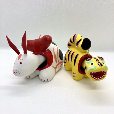 那珂湊張り子 とら・うさぎ ミニセット