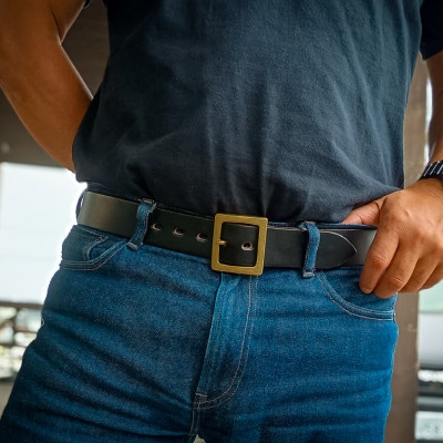 ラフテール【AGE CRAFT-01(38mm) 】Mサイズ　BELT-AC01-BK-SV-M