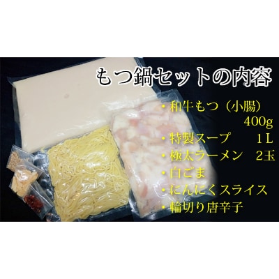 国産和牛もつ鍋セット(3～4人前)〆の極太ラーメン付【配送不可地域：離島】