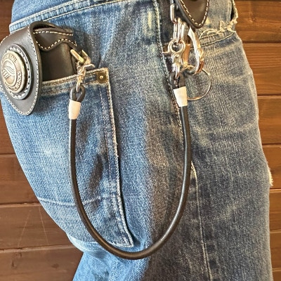 ラフテール【ウォレットロープ　丸ロープ46cm】ブラック　　CW-AC-WR-MARU-BK-46