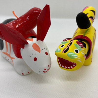 那珂湊張り子 とら・うさぎ ミニセット