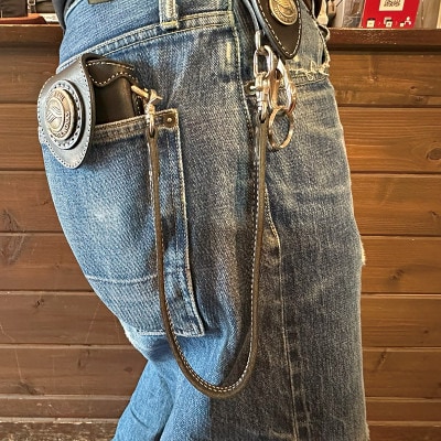 ラフテール【ウォレットロープ　平ロープ47cm】ブラック　　