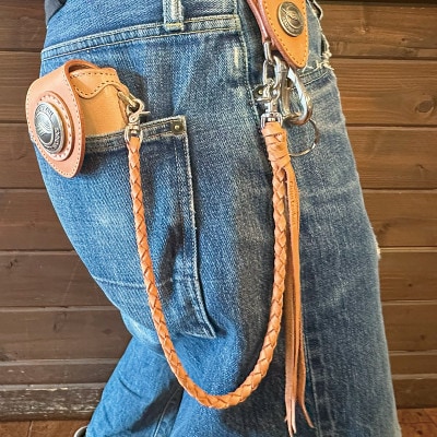 ラフテール【ウォレットロープ四つ編みロープ51cm】ナチュラルCW-AC-WR-4AMI-NA-51