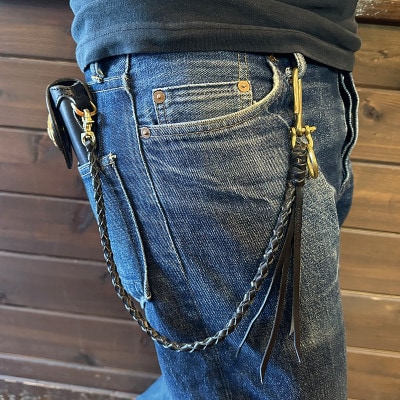 ラフテール【ウォレットロープ　四つ編みロープ55cm】ブラス　　CW-OL-ROPE-BR-55
