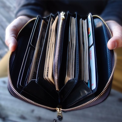 ラフテール【コードバン　ロングZIPウォレット　BLACK DAIAMOND】 CW-BKD-LZ