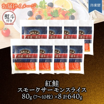 無地熨斗 紅鮭スモークサーモンスライス 80g×8パック お取り寄せグルメ カルパッチョ おつまみ【配送不可地域：離島】